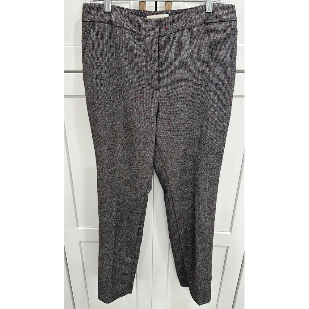 Talbots Womens Gray‎ Black Red Fleck Tweed Straight Leg Dress Pants Size 10